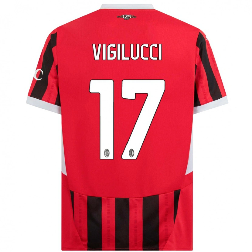 Danxen Mujer Camiseta Valery Vigilucci #17 Rojo Negro 1ª Equipación 2024/25 La Camisa México