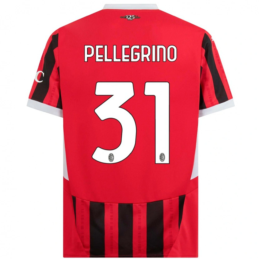 Danxen Mujer Camiseta Marco Pellegrino #31 Rojo Negro 1ª Equipación 2024/25 La Camisa México