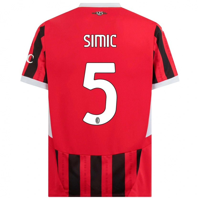Danxen Mujer Camiseta Jan-Carlo Simic #5 Rojo Negro 1ª Equipación 2024/25 La Camisa México