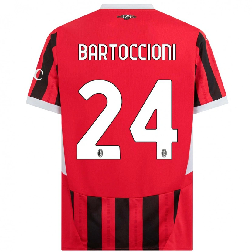 Danxen Mujer Camiseta Andrea Bartoccioni #24 Rojo Negro 1ª Equipación 2024/25 La Camisa México
