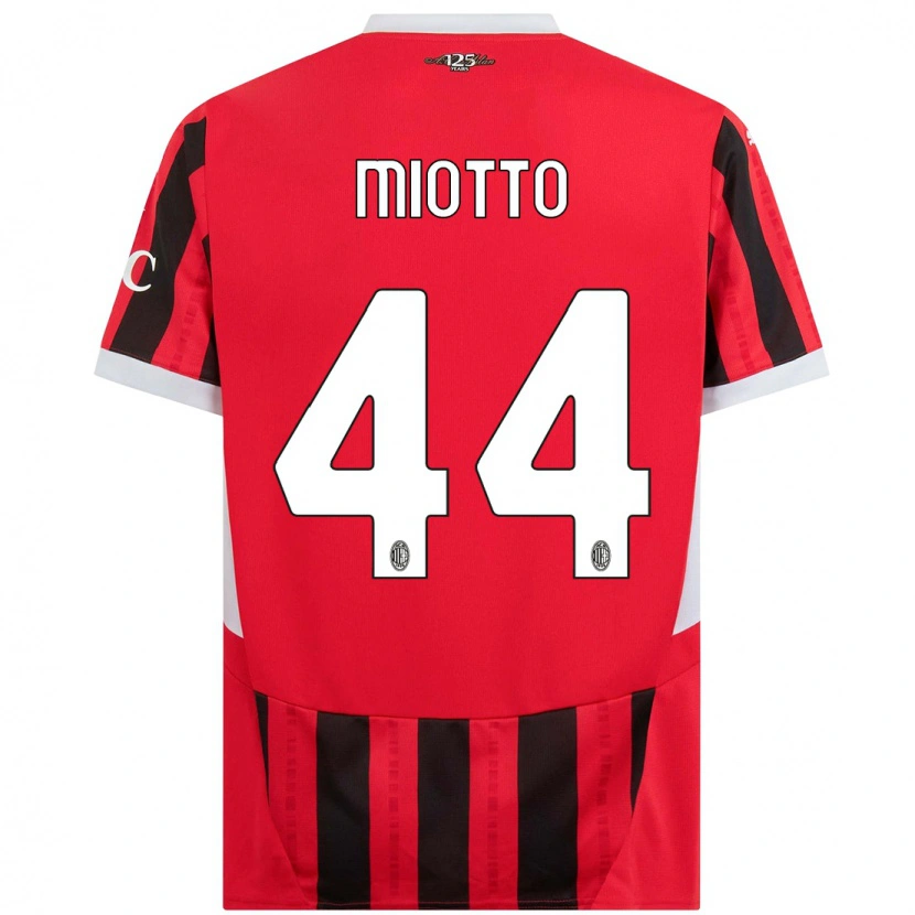 Danxen Mujer Camiseta Giorgia Miotto #44 Rojo Negro 1ª Equipación 2024/25 La Camisa México