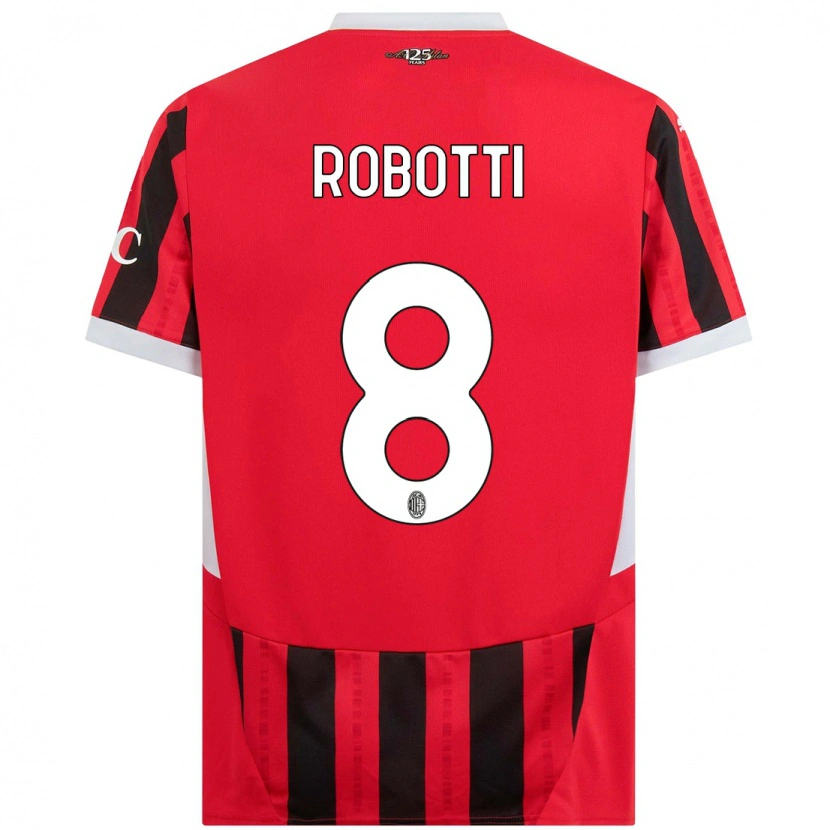 Danxen Mujer Camiseta Giovanni Robotti #8 Rojo Negro 1ª Equipación 2024/25 La Camisa México