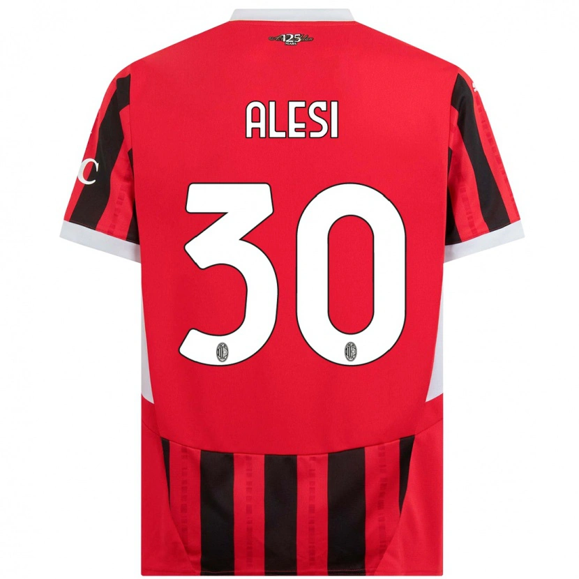Danxen Mujer Camiseta Gabriele Alesi #30 Rojo Negro 1ª Equipación 2024/25 La Camisa México
