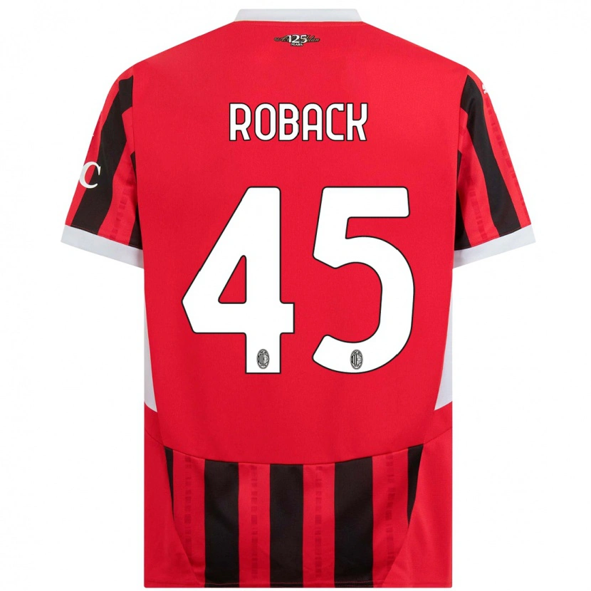 Danxen Mujer Camiseta Emil Roback #45 Rojo Negro 1ª Equipación 2024/25 La Camisa México