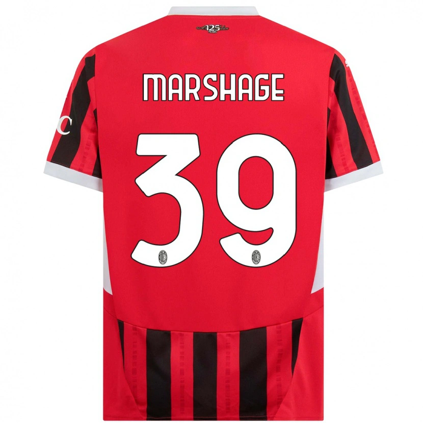 Danxen Mujer Camiseta Wilgot Marshage #39 Rojo Negro 1ª Equipación 2024/25 La Camisa México