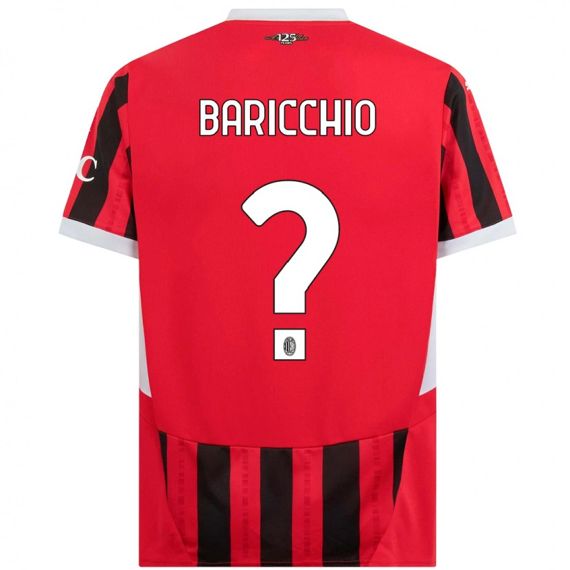 Danxen Mujer Camiseta Luca Baricchio #0 Rojo Negro 1ª Equipación 2024/25 La Camisa México