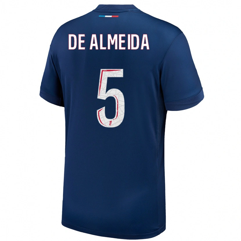 Danxen Mujer Camiseta Élisa De Almeida #5 Azul Marino Blanco 1ª Equipación 2024/25 La Camisa México