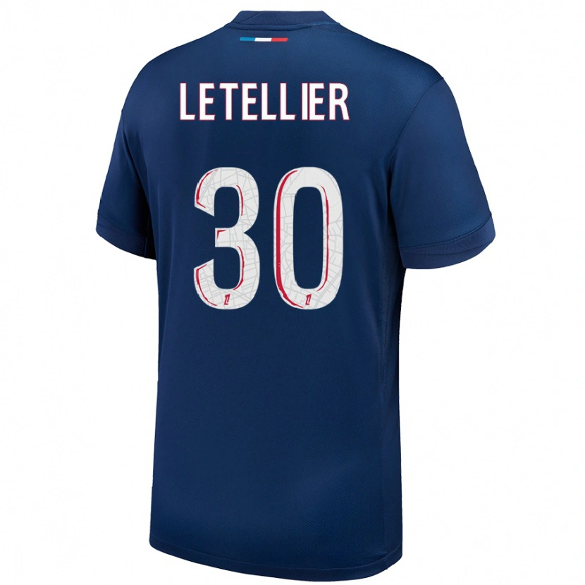 Danxen Mujer Camiseta Alexandre Letellier #30 Azul Marino Blanco 1ª Equipación 2024/25 La Camisa México