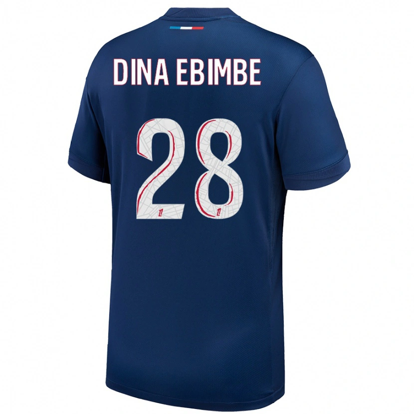 Danxen Mujer Camiseta Eric Junior Dina Ebimbe #28 Azul Marino Blanco 1ª Equipación 2024/25 La Camisa México