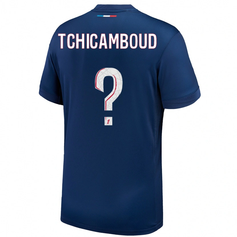 Danxen Mujer Camiseta Queyrell Tchicamboud #0 Azul Marino Blanco 1ª Equipación 2024/25 La Camisa México