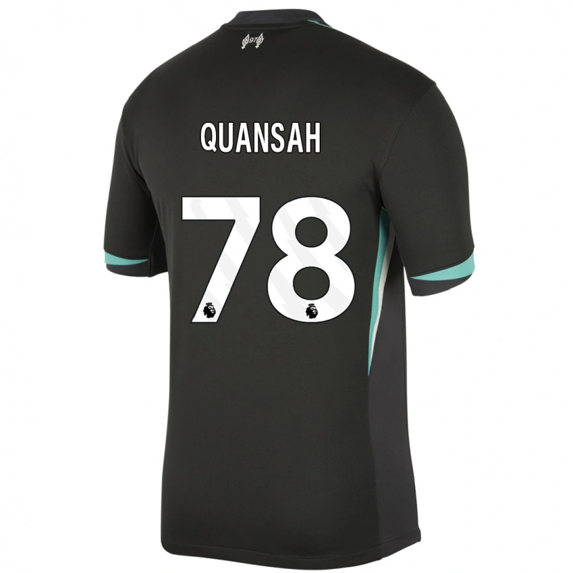 Danxen Mujer Camiseta Jarell Quansah #78 Negro Antracita Blanco 2ª Equipación 2024/25 La Camisa México