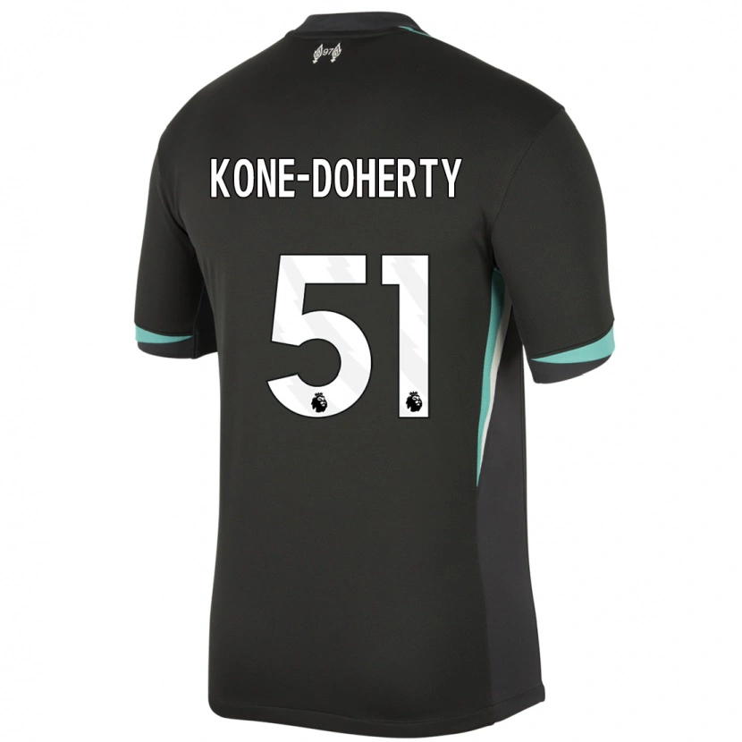 Danxen Mujer Camiseta Trent Kone-Doherty #51 Negro Antracita Blanco 2ª Equipación 2024/25 La Camisa México
