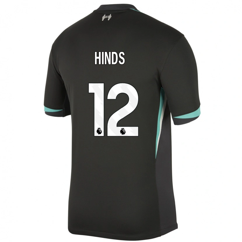 Danxen Mujer Camiseta Taylor Hinds #12 Negro Antracita Blanco 2ª Equipación 2024/25 La Camisa México