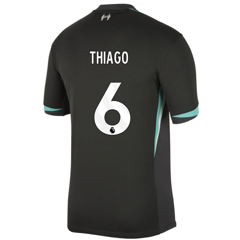 Danxen Mujer Camiseta Thiago #6 Negro Antracita Blanco 2ª Equipación 2024/25 La Camisa México