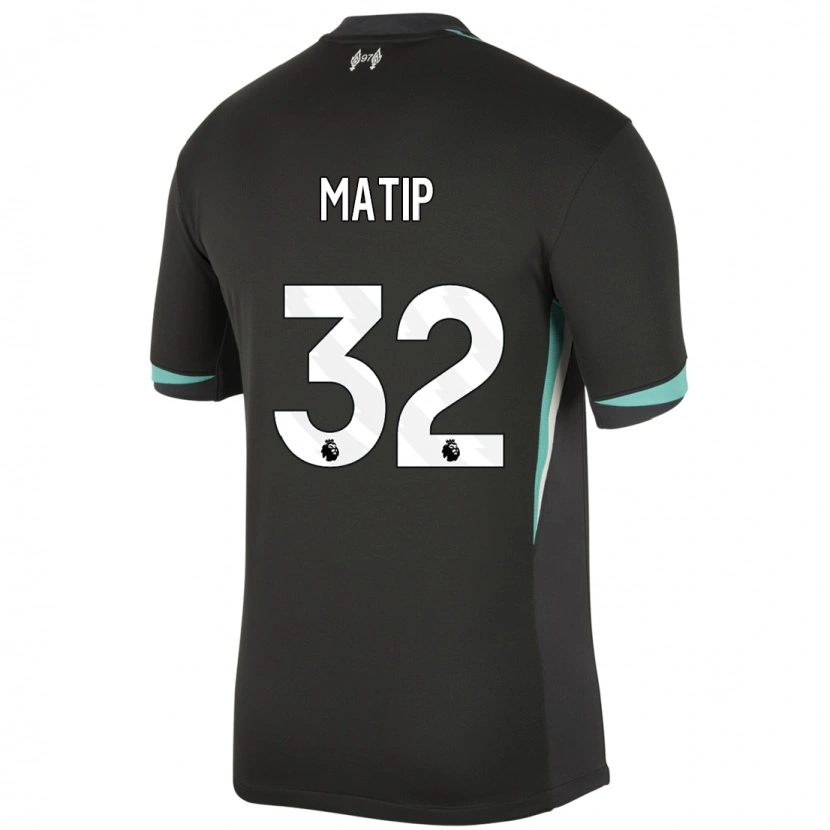 Danxen Mujer Camiseta Joel Matip #32 Negro Antracita Blanco 2ª Equipación 2024/25 La Camisa México