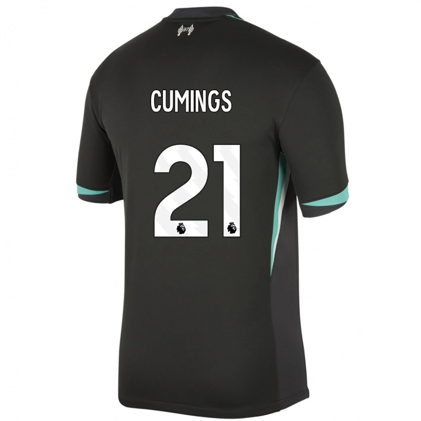Danxen Mujer Camiseta Eartha Cumings #21 Negro Antracita Blanco 2ª Equipación 2024/25 La Camisa México