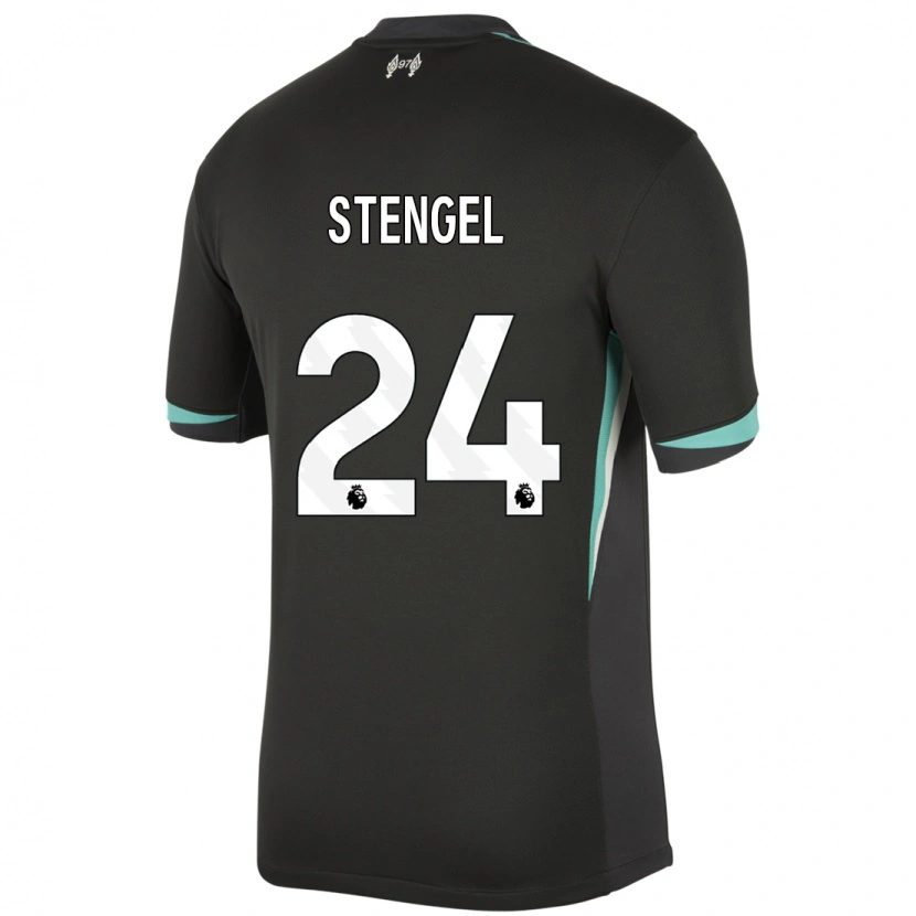 Danxen Mujer Camiseta Katie Stengel #24 Negro Antracita Blanco 2ª Equipación 2024/25 La Camisa México