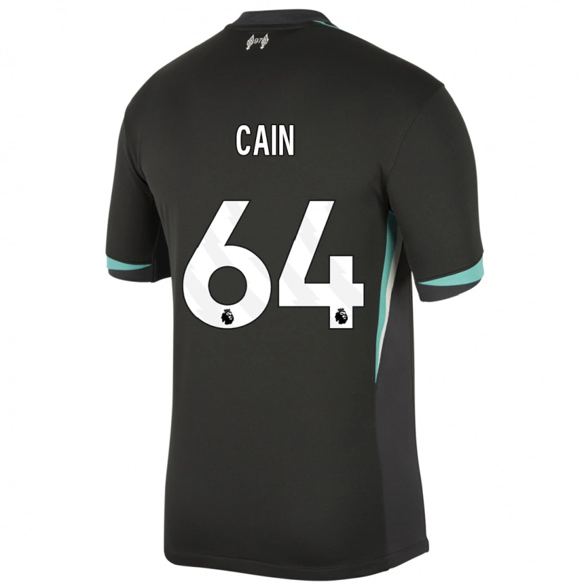 Danxen Mujer Camiseta Jake Cain #64 Negro Antracita Blanco 2ª Equipación 2024/25 La Camisa México