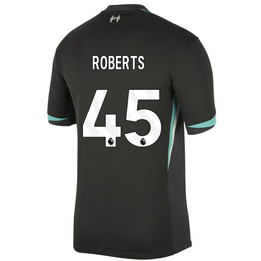 Danxen Mujer Camiseta Iwan Roberts #45 Negro Antracita Blanco 2ª Equipación 2024/25 La Camisa México