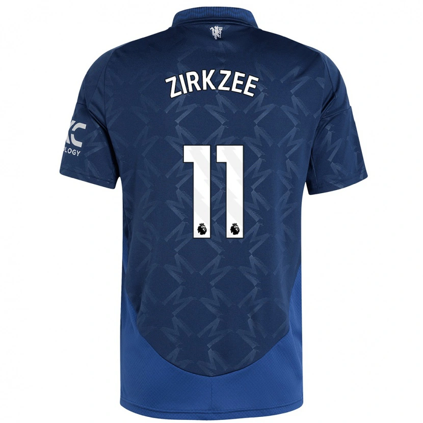 Danxen Mujer Camiseta Joshua Zirkzee #11 Índigo 2ª Equipación 2024/25 La Camisa México