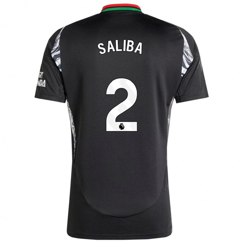 Danxen Mujer Camiseta William Saliba #2 Negro 2ª Equipación 2024/25 La Camisa México