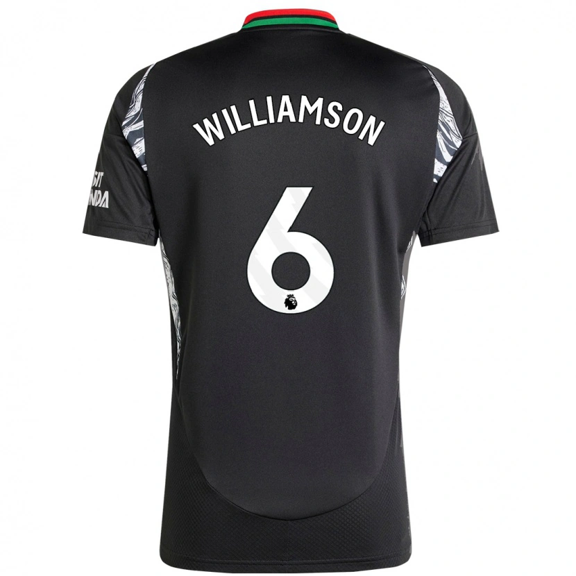 Danxen Mujer Camiseta Leah Williamson #6 Negro 2ª Equipación 2024/25 La Camisa México