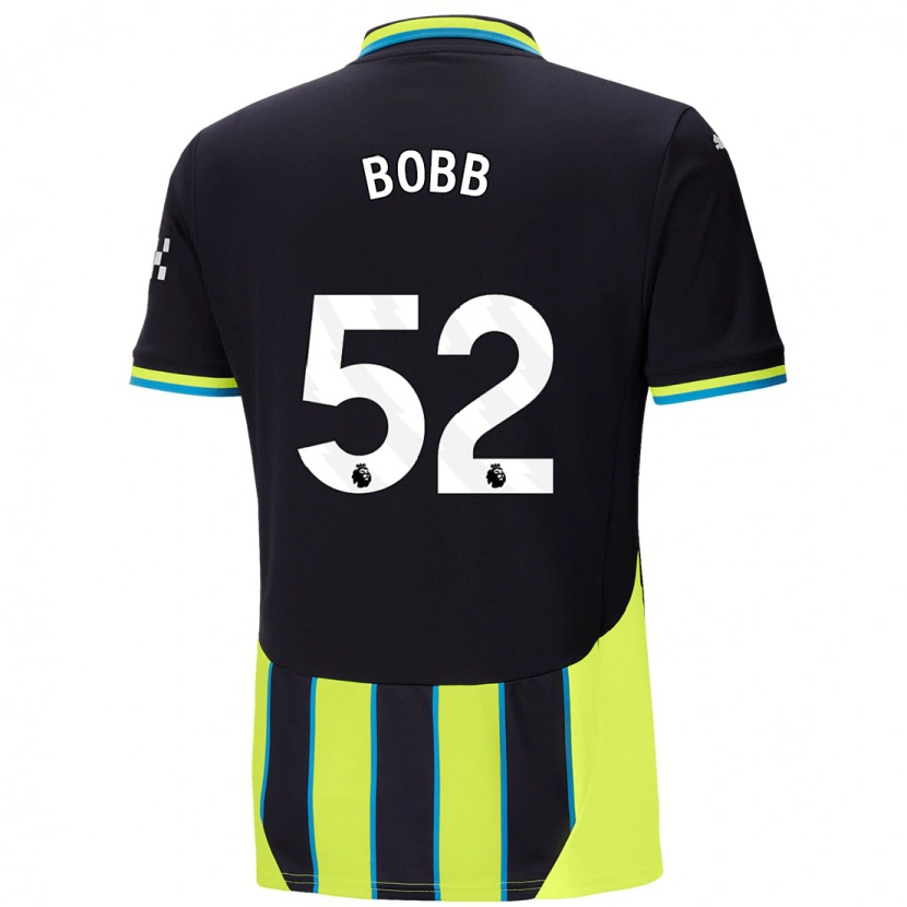 Danxen Mujer Camiseta Oscar Bobb #52 Azul Amarillo 2ª Equipación 2024/25 La Camisa México