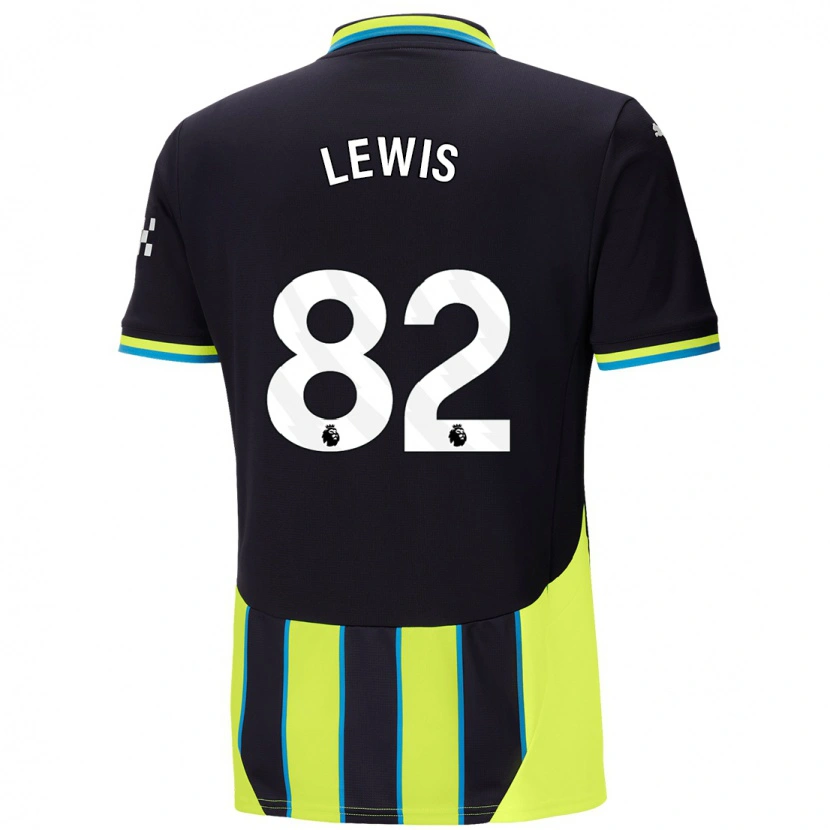 Danxen Mujer Camiseta Rico Lewis #82 Azul Amarillo 2ª Equipación 2024/25 La Camisa México
