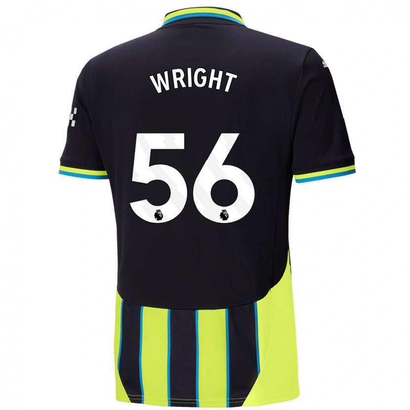 Danxen Mujer Camiseta Jacob Wright #56 Azul Amarillo 2ª Equipación 2024/25 La Camisa México