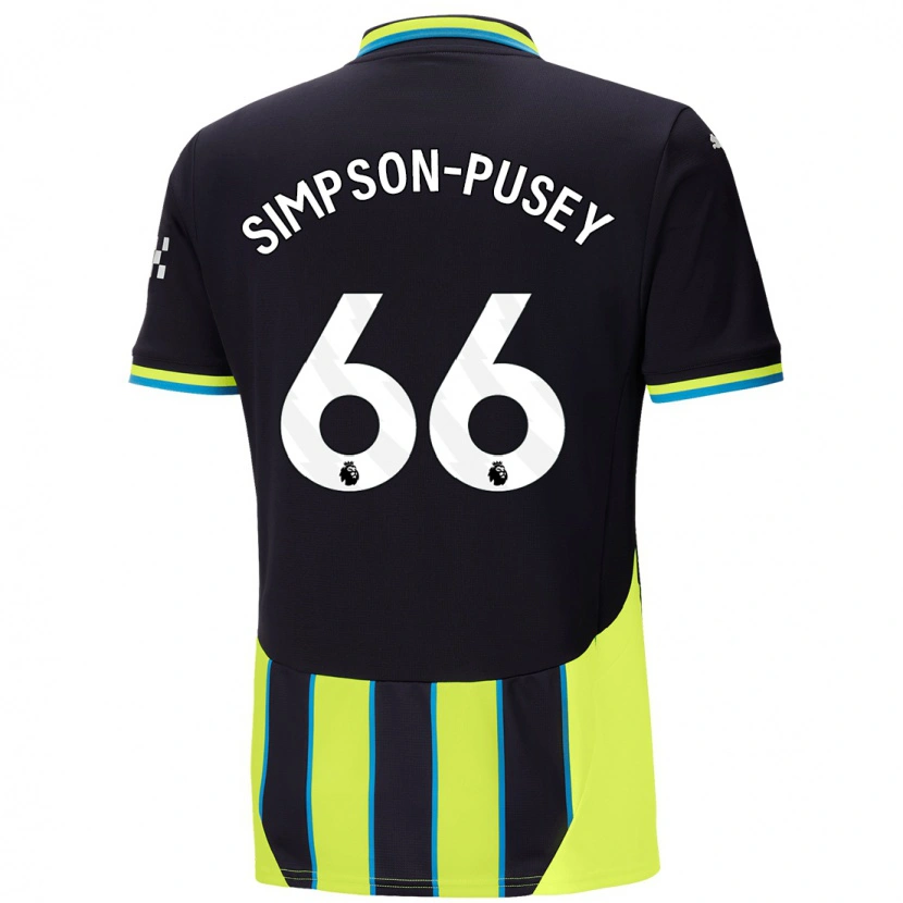 Danxen Mujer Camiseta Jahmai Simpson-Pusey #66 Azul Amarillo 2ª Equipación 2024/25 La Camisa México