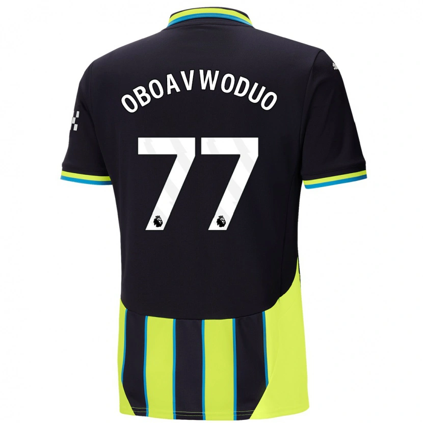 Danxen Mujer Camiseta Justin Oboavwoduo #77 Azul Amarillo 2ª Equipación 2024/25 La Camisa México