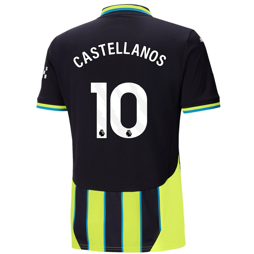Danxen Mujer Camiseta Deyna Castellanos #10 Azul Amarillo 2ª Equipación 2024/25 La Camisa México