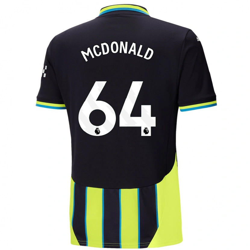 Danxen Mujer Camiseta Rowan Mcdonald #64 Azul Amarillo 2ª Equipación 2024/25 La Camisa México