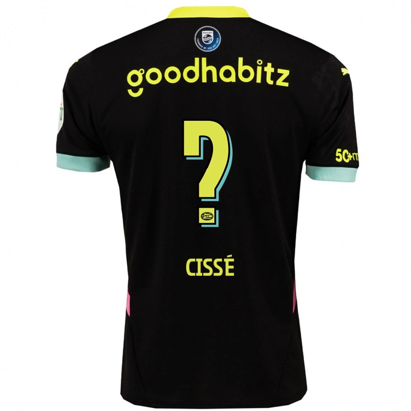 Danxen Mujer Camiseta Alseny Cissé #0 Negro Amarillo 2ª Equipación 2024/25 La Camisa México