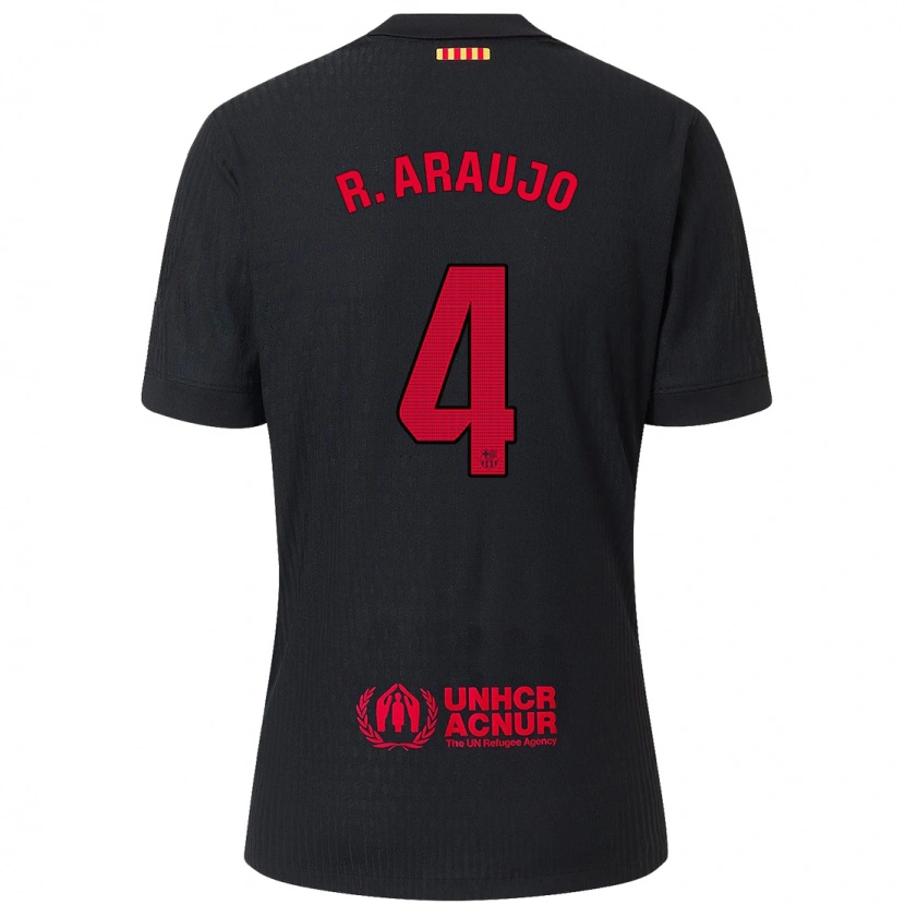 Danxen Mujer Camiseta Ronald Araujo #4 Negro Rojo 2ª Equipación 2024/25 La Camisa México