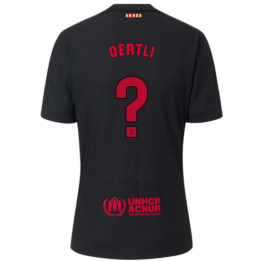Danxen Mujer Camiseta Lorenzo Oertli #0 Negro Rojo 2ª Equipación 2024/25 La Camisa México