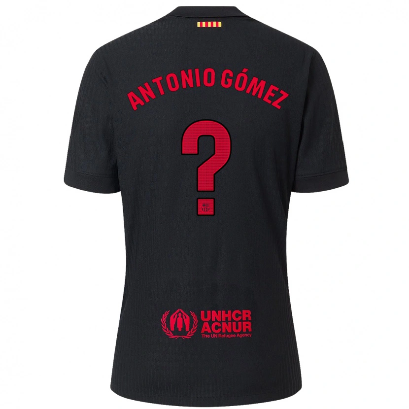 Danxen Mujer Camiseta Antonio Gómez #0 Negro Rojo 2ª Equipación 2024/25 La Camisa México