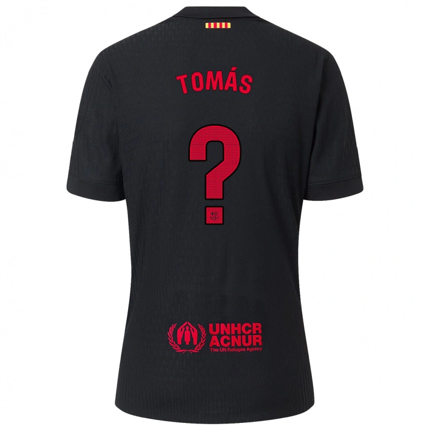 Danxen Mujer Camiseta Roberto Tomás #0 Negro Rojo 2ª Equipación 2024/25 La Camisa México