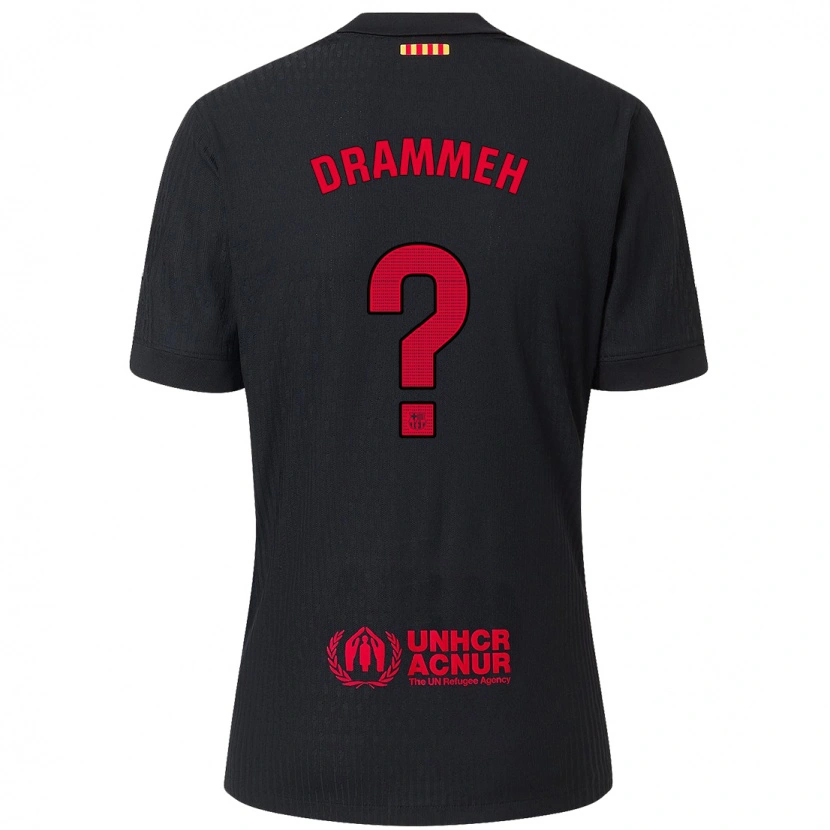 Danxen Mujer Camiseta Alieu Drammeh #0 Negro Rojo 2ª Equipación 2024/25 La Camisa México