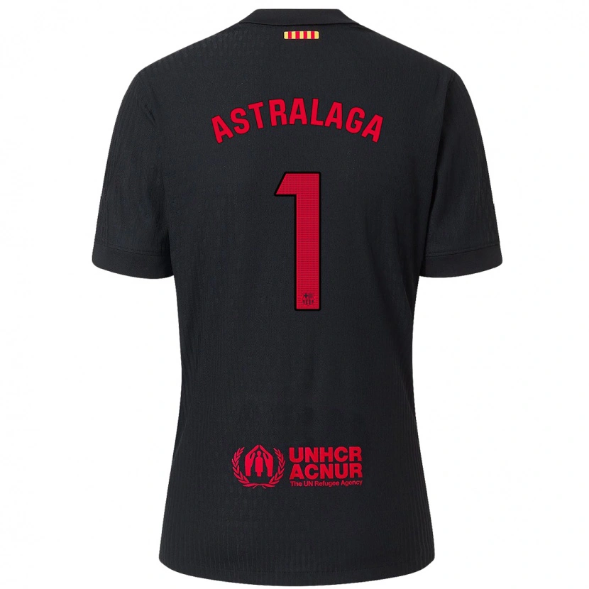 Danxen Mujer Camiseta Ander Astralaga #1 Negro Rojo 2ª Equipación 2024/25 La Camisa México