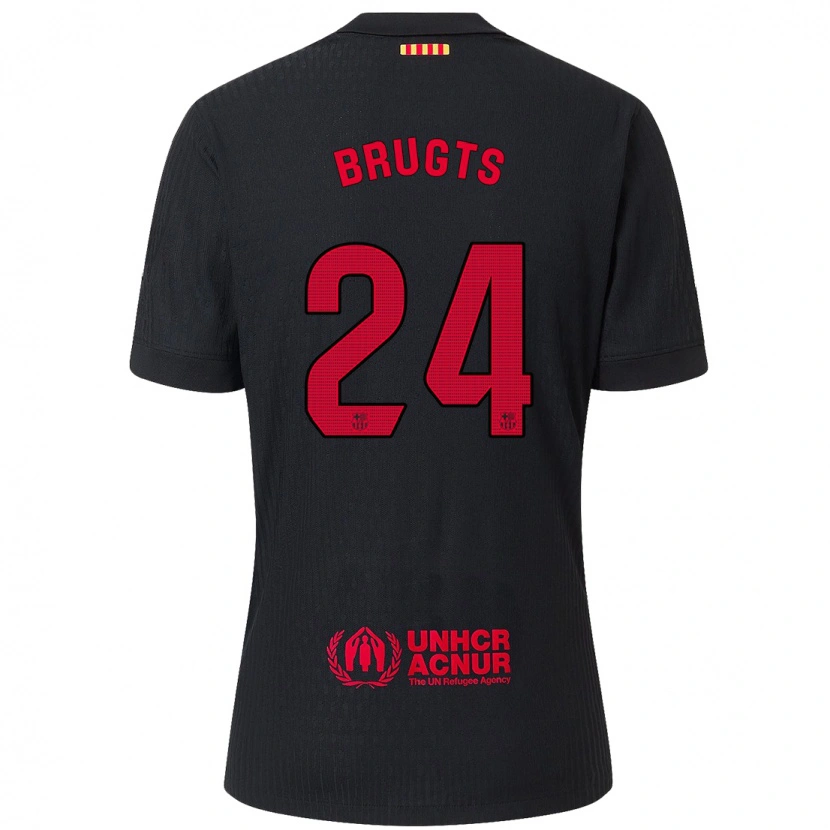 Danxen Mujer Camiseta Esmee Brugts #24 Negro Rojo 2ª Equipación 2024/25 La Camisa México