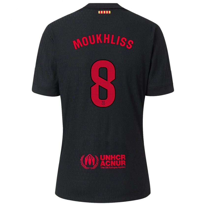 Danxen Mujer Camiseta Moha Moukhliss #8 Negro Rojo 2ª Equipación 2024/25 La Camisa México
