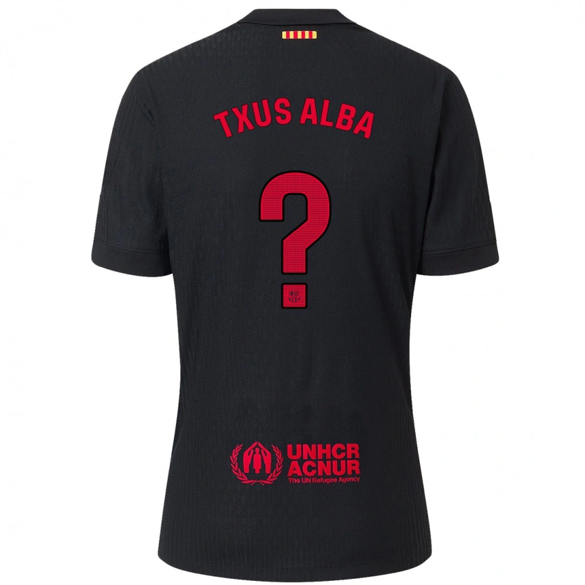 Danxen Mujer Camiseta Txus Alba #0 Negro Rojo 2ª Equipación 2024/25 La Camisa México