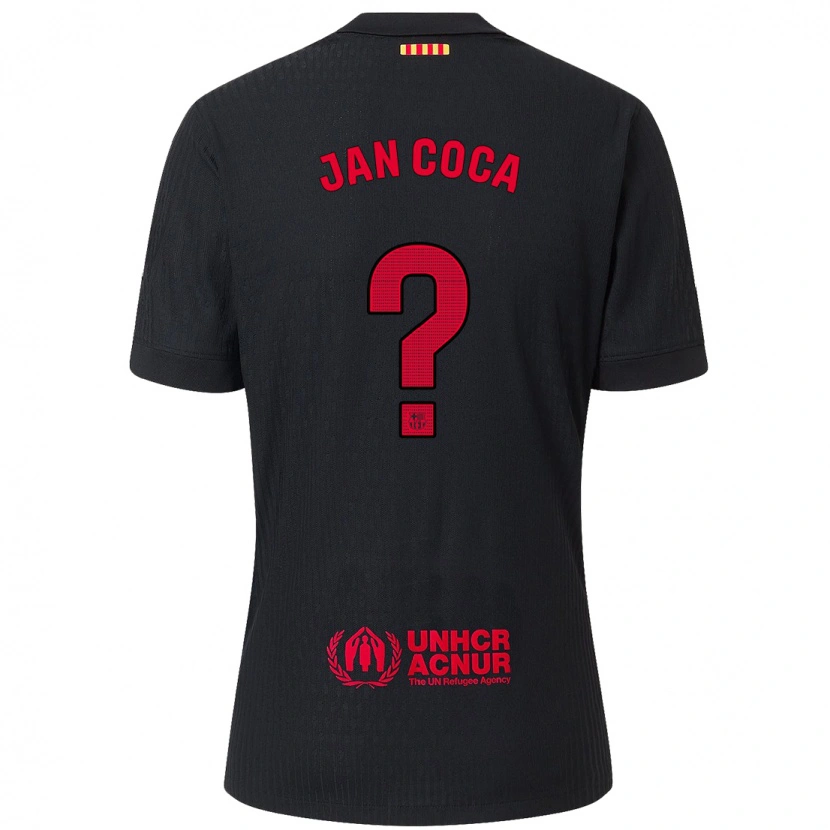 Danxen Mujer Camiseta Jan Coca #0 Negro Rojo 2ª Equipación 2024/25 La Camisa México