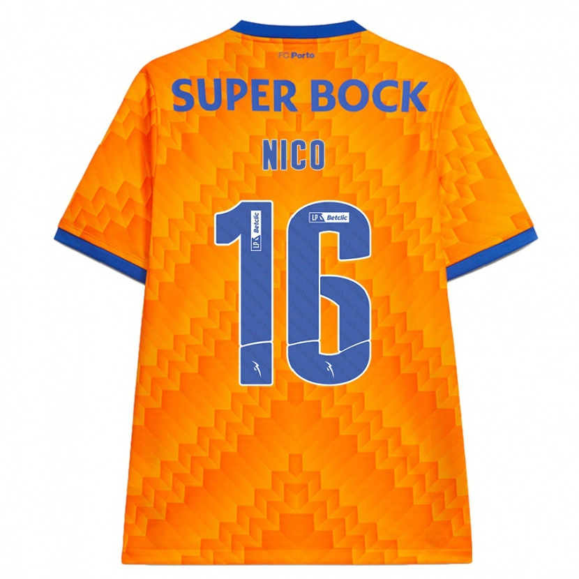 Danxen Mujer Camiseta Nico González #16 Naranja 2ª Equipación 2024/25 La Camisa México