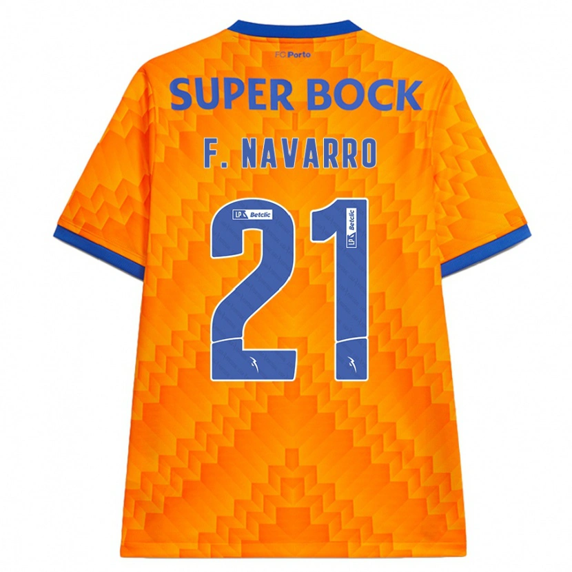 Danxen Mujer Camiseta Fran Navarro #21 Naranja 2ª Equipación 2024/25 La Camisa México