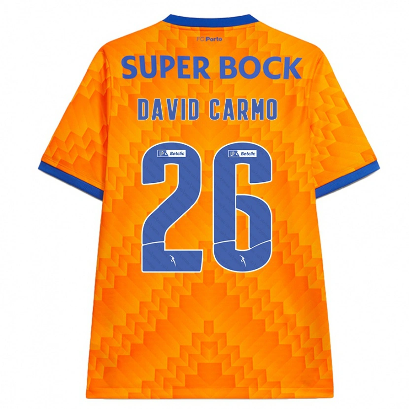 Danxen Mujer Camiseta David Carmo #26 Naranja 2ª Equipación 2024/25 La Camisa México
