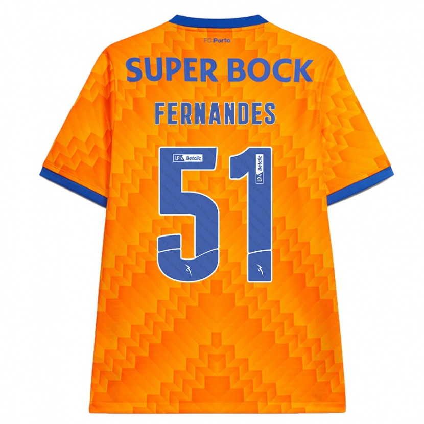 Danxen Mujer Camiseta Diogo Fernandes #51 Naranja 2ª Equipación 2024/25 La Camisa México