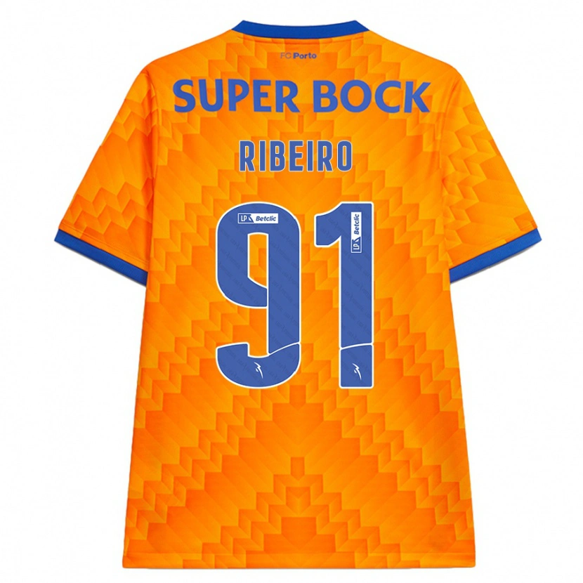 Danxen Mujer Camiseta Gonçalo Ribeiro #91 Naranja 2ª Equipación 2024/25 La Camisa México