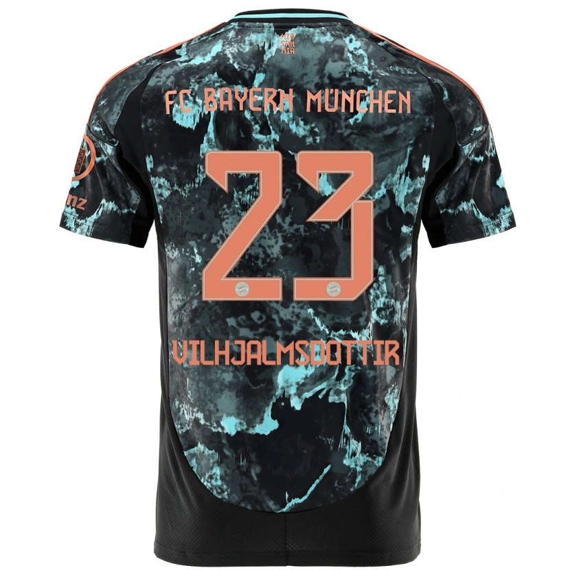 Danxen Mujer Camiseta Karolina Lea Vilhjalmsdottir #23 Negro 2ª Equipación 2024/25 La Camisa México